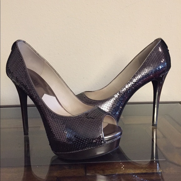 Michael Kors Josie peep toe sequins platform pump - Picture 2 of 7